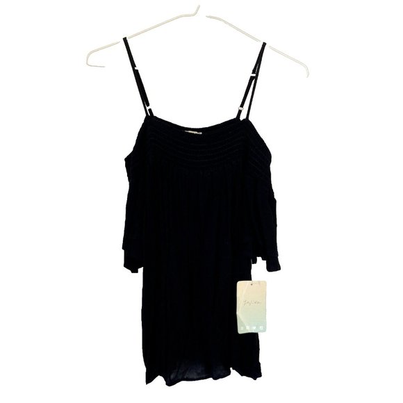 Lily White Top /Shirt  Medium New Off The Shoulder Style black Brand New - Picture 1 of 8